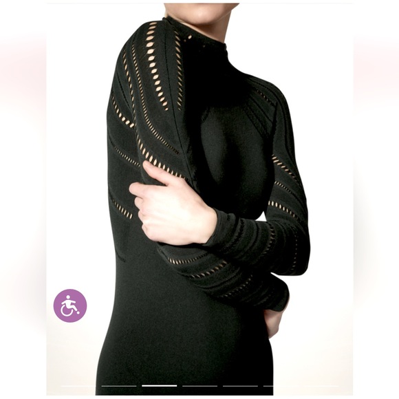 Wolford Holes Effect Black Cocktail Mini Dress Sz Small Black Dresses NWT $755 - Picture 14 of 16